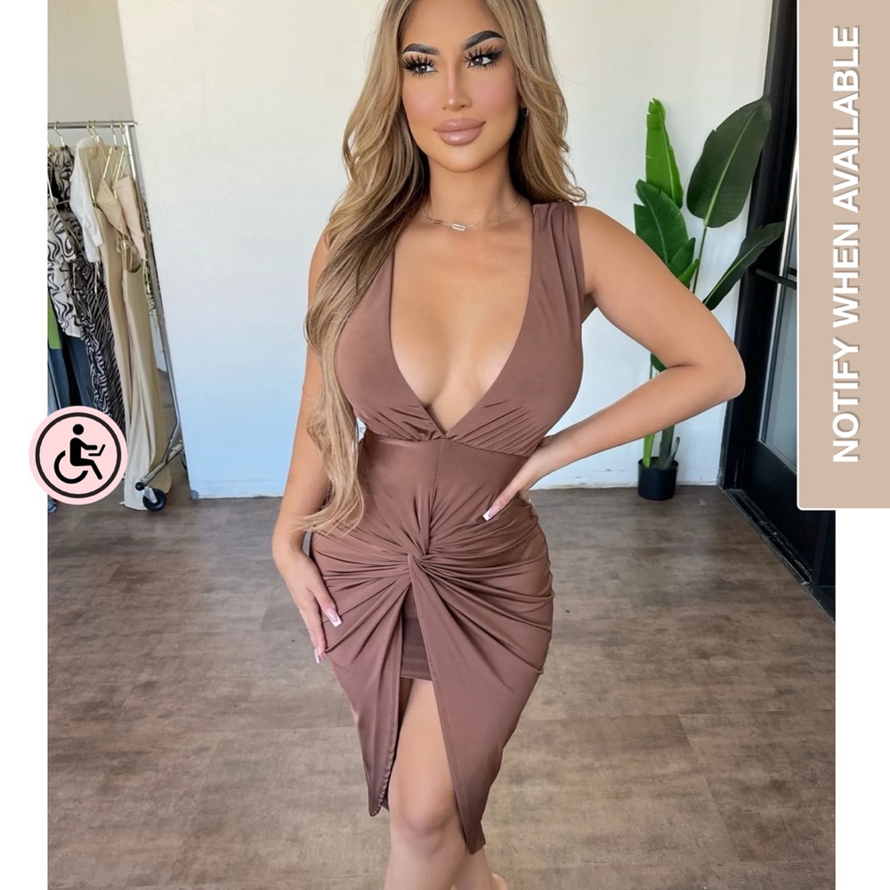 OOTDFash Brown Dress